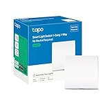 Tapo S210 Smart Light Switch 1 Gang 1 Way, Remote Control Smart Switch, Voice Control, Away Mode, No Neutral Needed, Battery Included, Alexa Light Switch, Work with Alexa & Google, Tapo Hub Required