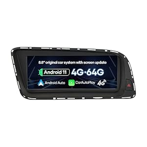 Freeauto Compatible avec Conduite à Gauche Audi Q5 2009-2016 Autoradio Android 11.0 Navigation GPS 4G WiFi Bluetooth…
