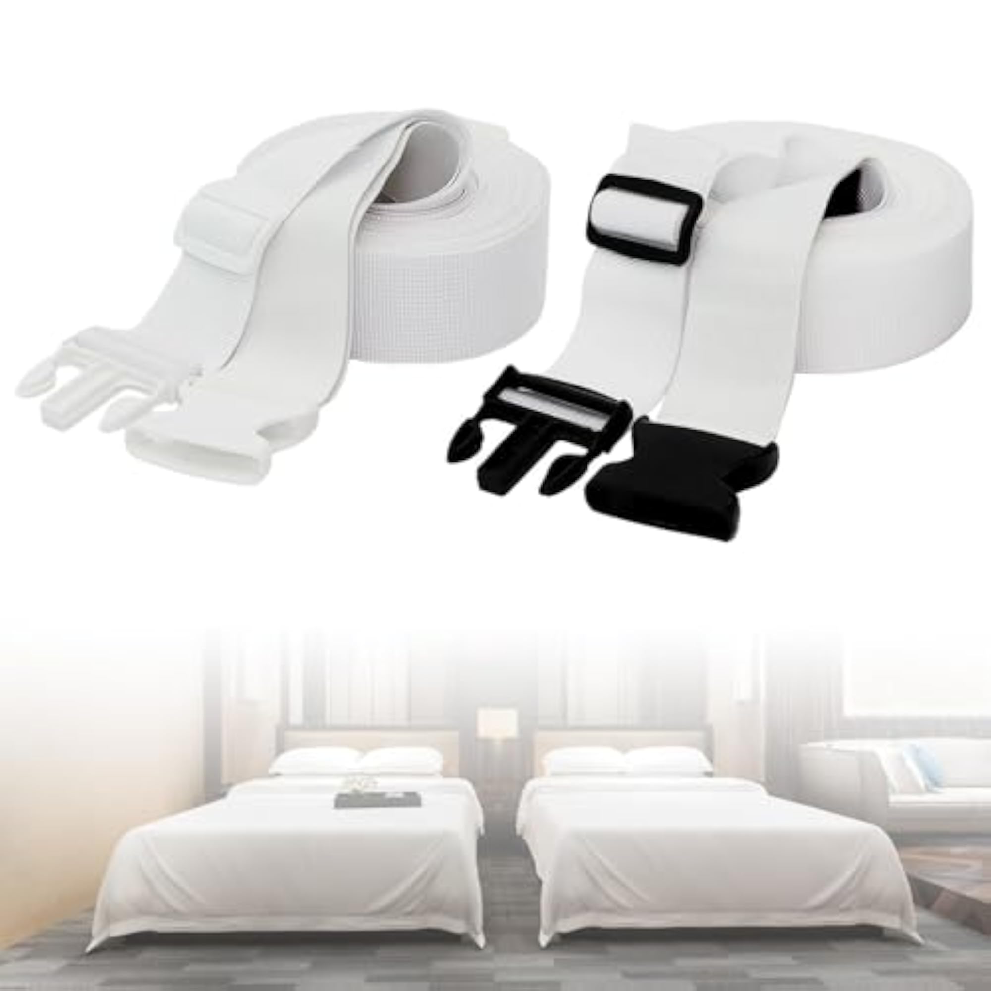 Blanket Fastener Strap for Bed Bridge Connector, White