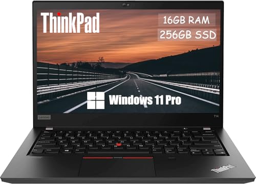 Lenovo ThinkPad T14 Gen 1 Portátil, 14" FHD (1920 x 1080), Intel Core i5-10210U, 16 GB de RAM, SSD de 512 GB, Teclado QWERTY, cámara Web, Windows 11 Pro (reacondicionado)