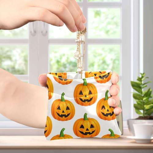 Halloween Pumpkins Squeeze Coin Purse, Leather Coin Purse, Mini Wallet, Compact and Portable, Unisex4