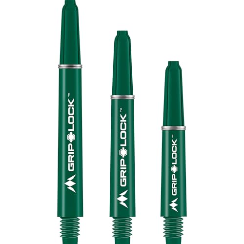 Mission Darts S1082 GripLock Durable Nylon Shafts | Medium Dart Stems | Green