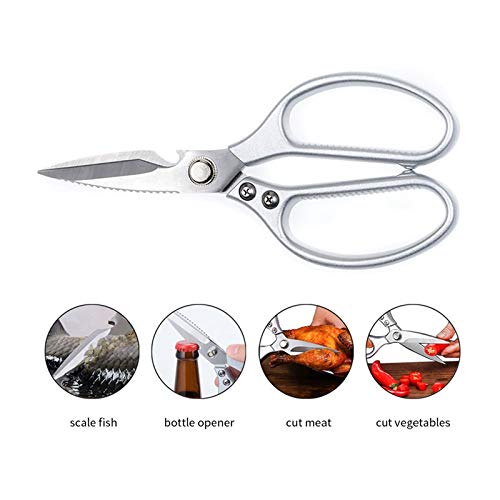 Tijeras de oficina, tijeras artesanales, tijeras de cocina Tijeras de hueso de pollo potentes for el hogar de acero inoxidable Tijeras afiladas profesionales multifuncionales Tijeras
