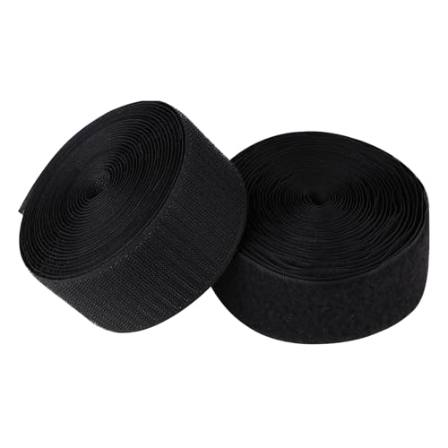 2 inches Width (50mm) 5 Yards Sew on Hook and Loop Strips Interlocking Tape Hook & Loop Tape for Clothing Sewing Crafts and DIY Projects Black Colour