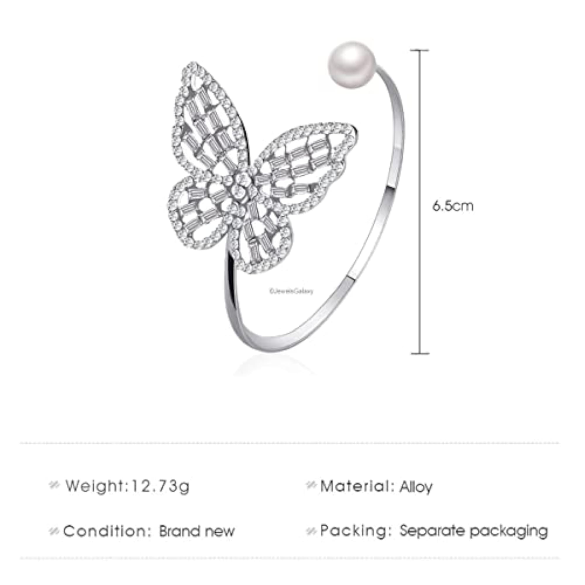 Butterfly Cuff Bracelet with Stone Studs