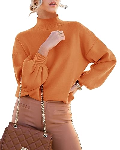 Image of ANCAPELION Women's Casual Sweater Pullover Winter Basic Sweatshirt Long Sleeve Cozy Knitted Jumper Tops Loose Fit