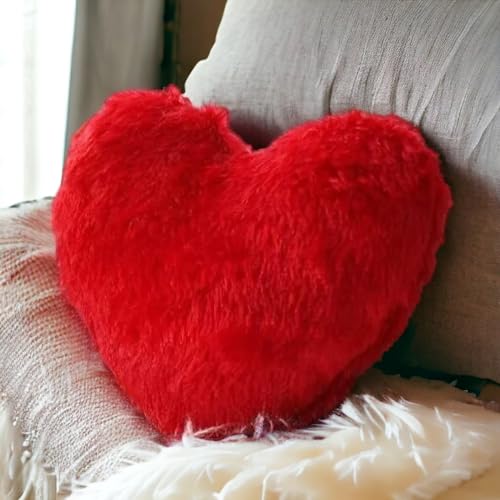 Image of Red Heart Pillow | Ultra Soft Plush Stuffed Toy | Cute Hugging Pillow | Gift for Kids Boys Girls