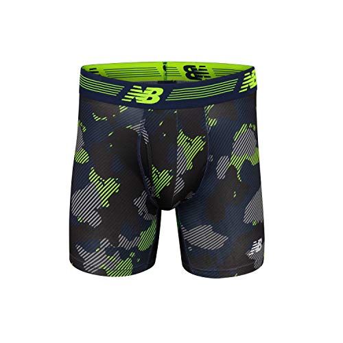 New Balance Men's 6" Boxer Brief Fly Front With Pouch, 3-Pack Of 6 Inch Tagless Underwear #TOP1