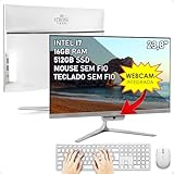 Computador Completo All In One Intel Core i7 23,8" Full HD 16GB SSD 512GB 4 Núcleos Super Turbo Hdmi Teclado e Mouse Strong Tech
