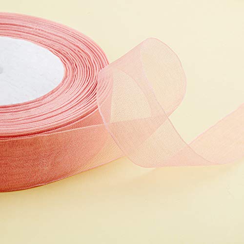 4 Rolls Sheer Chiffon Ribbon Organza Satin Ribbon Chiffon Packing Ribbon For Wedding Gift Bouquets Wrapping Party Wreath Decorations, 49 Yards/Roll(4 Colors) #TOP2