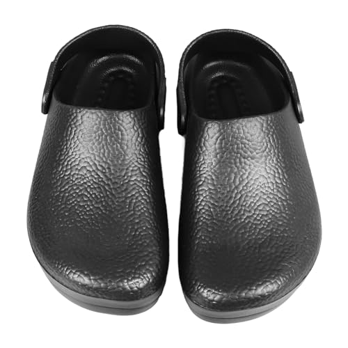 HEEPDD Slip Design, Backless Shoes for Summer Breathability and Comfortable Chef Shoes (41) Black