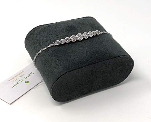 Kate Spade Full Circle Bezel Set Crystal Bolo Slider Bracelet, Silvertone #TOP2