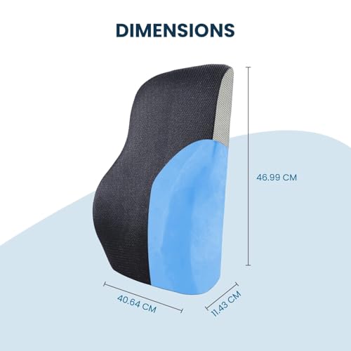 Image of Sleepsia Back Support for Office Chair with 1 Year Warranty Lumbar Support Pillow for Office Chair for Back Pain, Car Seat, Memory Foam (Black /Grey Lumbar Back Support (Gel Infused))