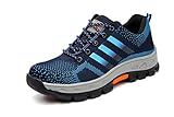  Aizeroth-UK Unisex Hombre Mujer Zapatillas de Seguridad con Punta de Acero Antideslizante S3 Zapatos de Trabajo Cómodas Calzado de Trabajo Deportivos Botas de Protección Industria Construcción