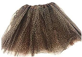 Image of Stylex Party Tutu Skirt for Women Elastic Fancy Dress Costume Dress-up Parties Dancing 3 Layers (Leopard Print)
