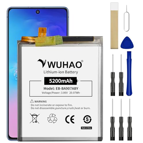 WUHAO for Galaxy A71 Battery, EB-BA907ABY Battery [Upgraded 5200mAh] for Samsung Galaxy A71 5G SM-A7160 SM-A716U SM-A716U1 with Repair Tool Kit