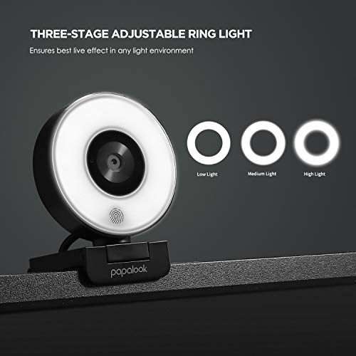 Papalook 1080P Fhd Webcam With Ring Light & Microphone & Tripod,External Camera For Streaming Gaming Teaching Conferencing,Support Xbox/Skype/Youtube/Facebook/Facetime/Zoom/Teams,Pc/Laptop/Mac/Windows #TOP2