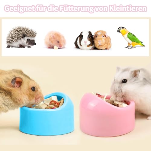 FLEXNOVA Hamster Napf, 2 Stück Hamster Futternapf Meerschweinchen Futternapf Kleintierschale Futterschale Hamsterfutterschale Wasserschale für Haustiere Meerschweinchen Vogel