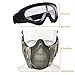 Aoutacc Airsoft Protective Gear Set, Half Face Mesh Masks with Ear Protection and Goggles Set for CS/Hunting/Paintball/Shooting (ACU)