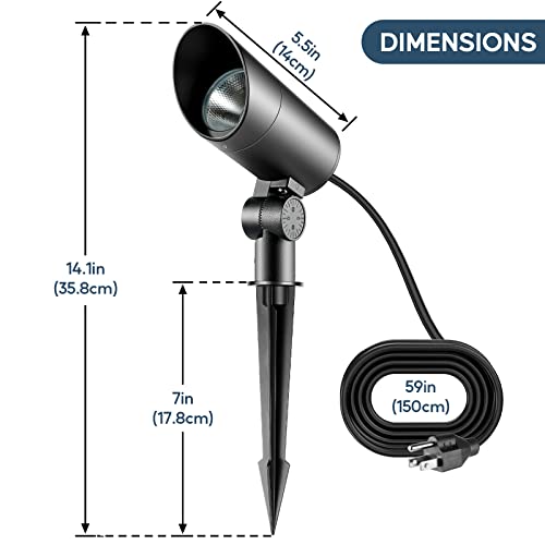 Image of 30W LED Spotlight Outdoor 120V Waterproof Spot Light 3000LM Ultra Bright Spot Lights Outdoor Warm White Landscape Lighting with 5FT Cord with Plug for Flag Pole Tree Yard Garden(2pack)