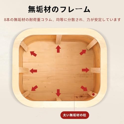 Jazpin 木製籐編み収納スツール 大容量 オットマン 足置き・踏み台兼用 リビング・玄関・寝室用 (Small,8) [3]