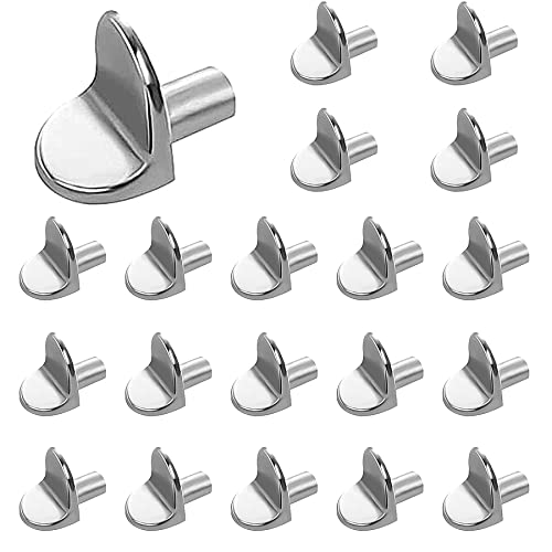 Shelf Support Pegs 20Pcs 5mm L Shape Metal Shelf Pegs for Kitchen Cabinet Bookcase Closet Wardrobe Cupboard Wood Glass Shelves Supports