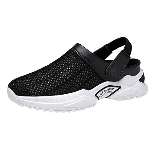 Zapatos de agua de malla para hombre ligeros y transpirables, calzado de natación negro