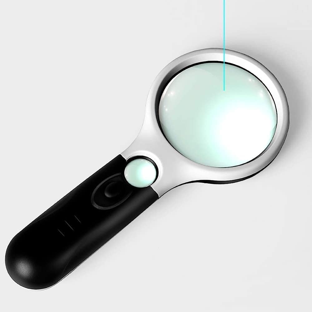 Lupa Z Podświetleniem Led, 20-Krotne I 30-Krotne Powiększenie, Lekka, Ręczna Lupa, Do Czytania Hobby, Lupa/Czarna