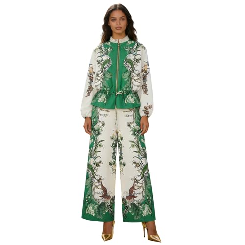 Combinaison 2 pièces femme avec veste baseball cordon serrage et pantalon large
