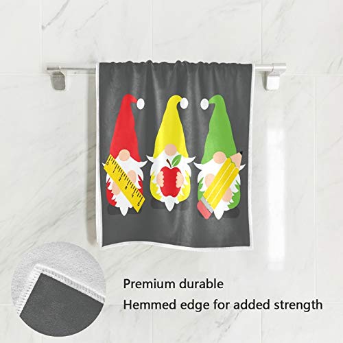 Qugrl Teacher Appreciation Gift Hand Towels Gnomes For Bathroom 16X30 In, Back To School Kitchen Dish Towel Soft Quality Premium Washcloths Fingertip Guest Bath Towel Decor For Hotel Spa Gym Sport #TOP2