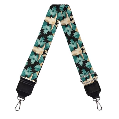 Image of Wide Bag Straps Replacement Crossbody Tribal Sheep Guitar Straps for Handbags /Purses /Messenger /Duffel Bags Backpack Straps Replacement Adjustable Length from 30 inch to 50.3 inch Green