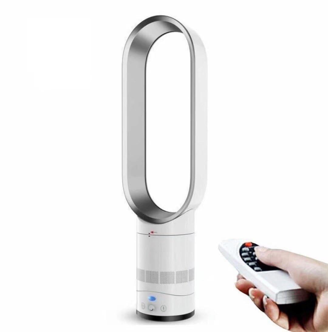 Ventilador de Torre Moderno de 16 Pulgadas, Control Remoto Seguro sin aspas, Temporizador de 0,5 a 2 h, tamaño Compacto y portátil para el hogar, la Oficina y el Dormitorio.