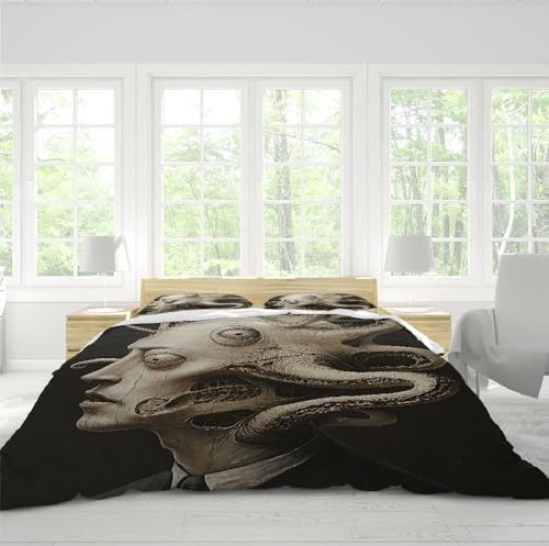Housse de Couette avec Fermeture Éclair et 4 Cravates de Fixation Anti-Glissement - 4