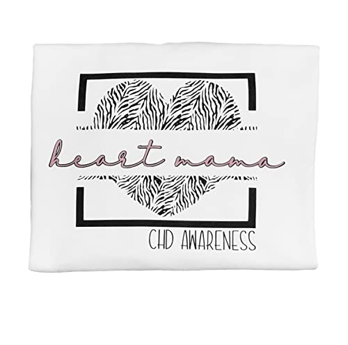 Heart Mama Sweatshirt - Mom of a Heart Warrior Sweatshirt - CHD Awareness Clothes for Women - Adult Unisex Sized - Zebra Print - Sweathshirts for Heart Month - Heart Warrior Gifts by Kikilishop2