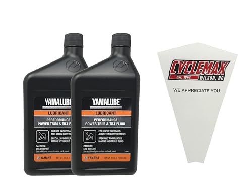 Cyclemax Two Pack compatible with Yamaha Performance Power Trim & Tilt Fluid ACC-PWRTR-MF-32 Contains Two Quarts and a Funnel