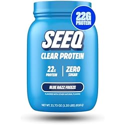 SEEQ Clear Protein Powder - Blue Razz Freeze - 22 Servings - 22g Clear Whey Protein Isolate - Zero Sugar - 0g Lactose - Allergen Friendly - GLP1 Support - Bone Health - Muscle Post Workout Recovery