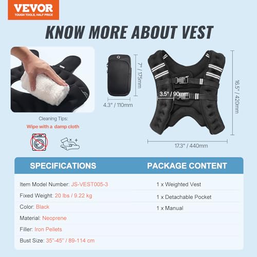 Weighted Vest for Workout 20 lbs