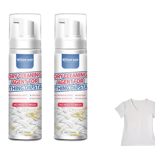 2 Piezas Quitamanchas En Seco Para Ropa, Spray De Limpieza En Seco, Agente De Limpieza En Seco Eliminar Manchas De Ropa, Quitamanchas Portátil Para Eliminar Manchas De Alimentos, 200ml