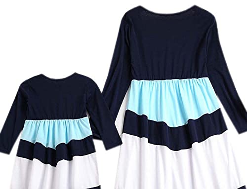 Mommy and Me Dresses Boho Striped Long Sleeve Summer Cute Dress Family Matching Maxi Dress3