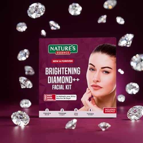 Nature's Essence Brightening Diamond Facial Kit 3 Use, White, 75 gm, Diamond, 5 count