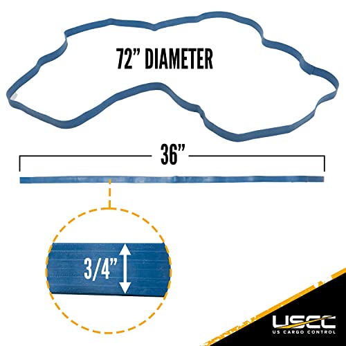 Us Cargo Control Large Rubber Moving Bands - 36 Inch Unstretched - 72 Inch Fully Stretched - Blue Moving Rubber Bands For Moving Supplies - Includes 12 Big Rubber Band Straps #TOP1