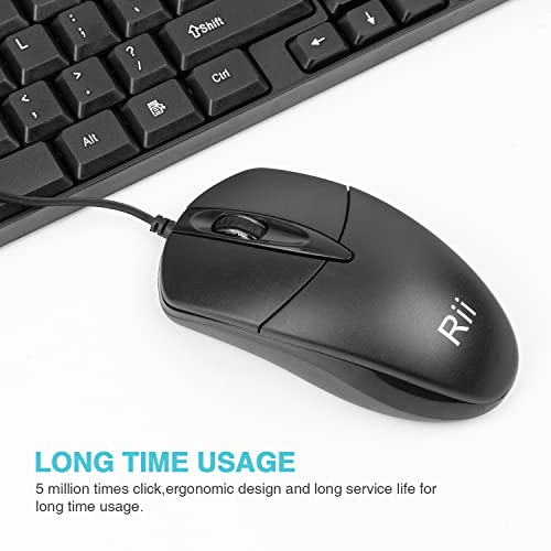 Image of Wired Keyboard and Mouse,Rii RK203 Full Size Slim Business Keyboards and Mouse Wired for Computer,Laptop,PC,Notebook,Windows Home Office