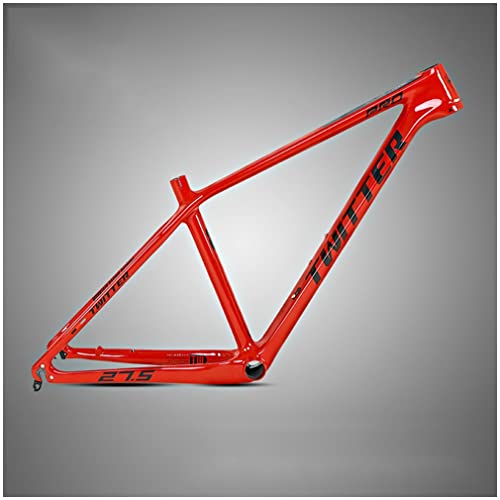 QHIYRZE Carbon Fiber Mountain Bikes Frame 15'' 17'' 19'' Hardtail Mountain Bikes Frame 27.5er 29er Disc Brake Frame QR 135mm Internal Routing XC AM (Color : Red, Size : 29 * 19'')