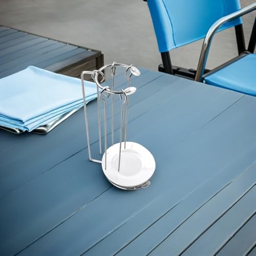 Perchero colgante para brochetas de acero inoxidable resistente color plata 5