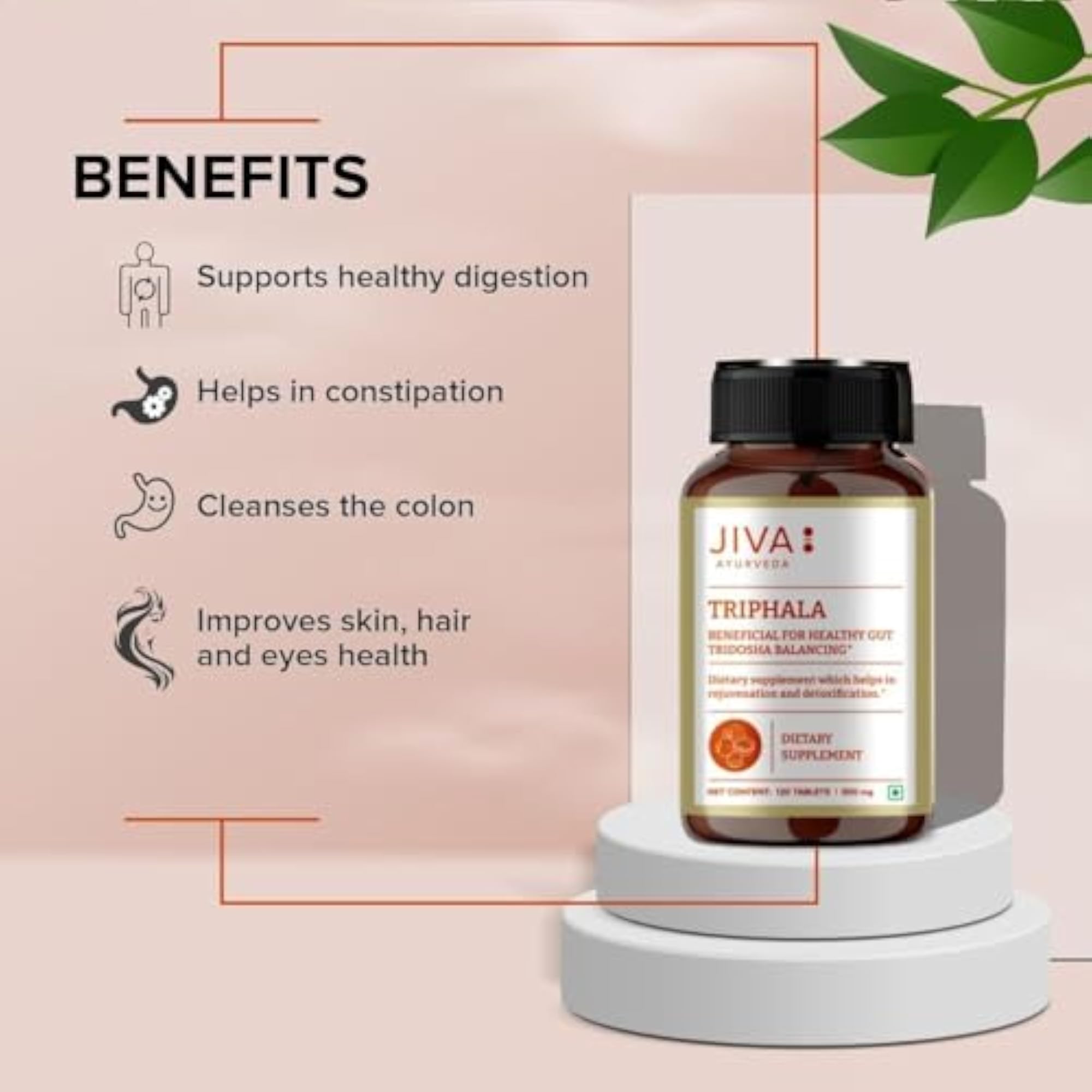 Jiva Triphala Tablet, Ayurvedic Digestive Health Supplement