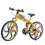 Ailejia Finger Racing Bicycle Mountain Bike Cake Topper Mini Dirt Bike Bicycle Model Cool Boy Toy (Yellow)