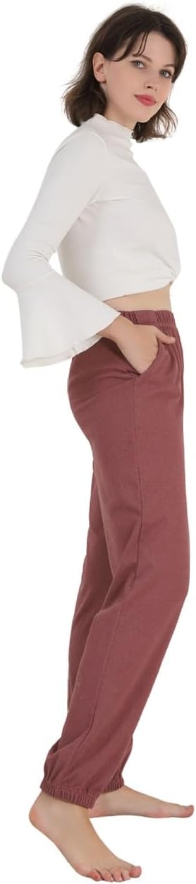 Women DEvelvet Loose Pajama Pants Athletic Joggers Soft Plush Pajama Bottom Lounge Home Wear Trousers Pockets