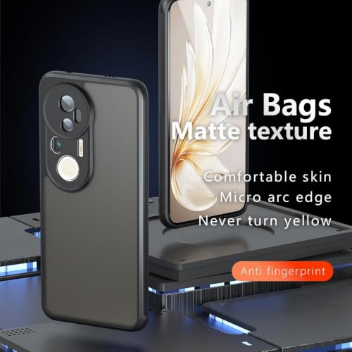 Image of Phone Case for Vivo T4 Ultra 5G, Matte PC+TPU Back Cover, Air Bag Corner Protection, Anti-Fingerprint, Micro Arc Edge, Never Turns Yellow, Camera Lens Guard, Black