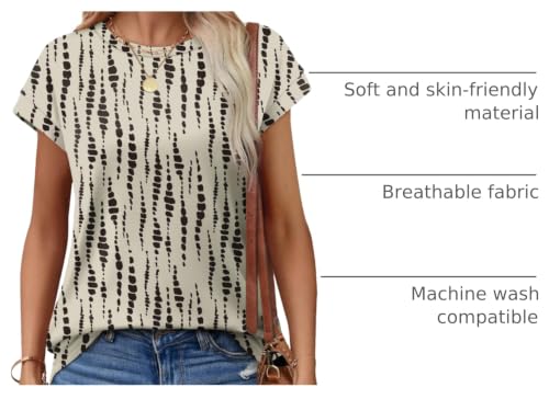 Image of Alaroo Womens Summer Tops Short Sleeve Shirts Crew Neck Cute Trendy Tunic Blouses (S-3XL)
