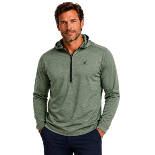 Image of Spyder Mens Quarter Zip Pullover Sweatshirt - Dry Fit Quarter Zip Hoodie